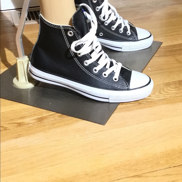 Brand New, Leather Converse High Top Sneakers 👟 - Picture 2 of 6